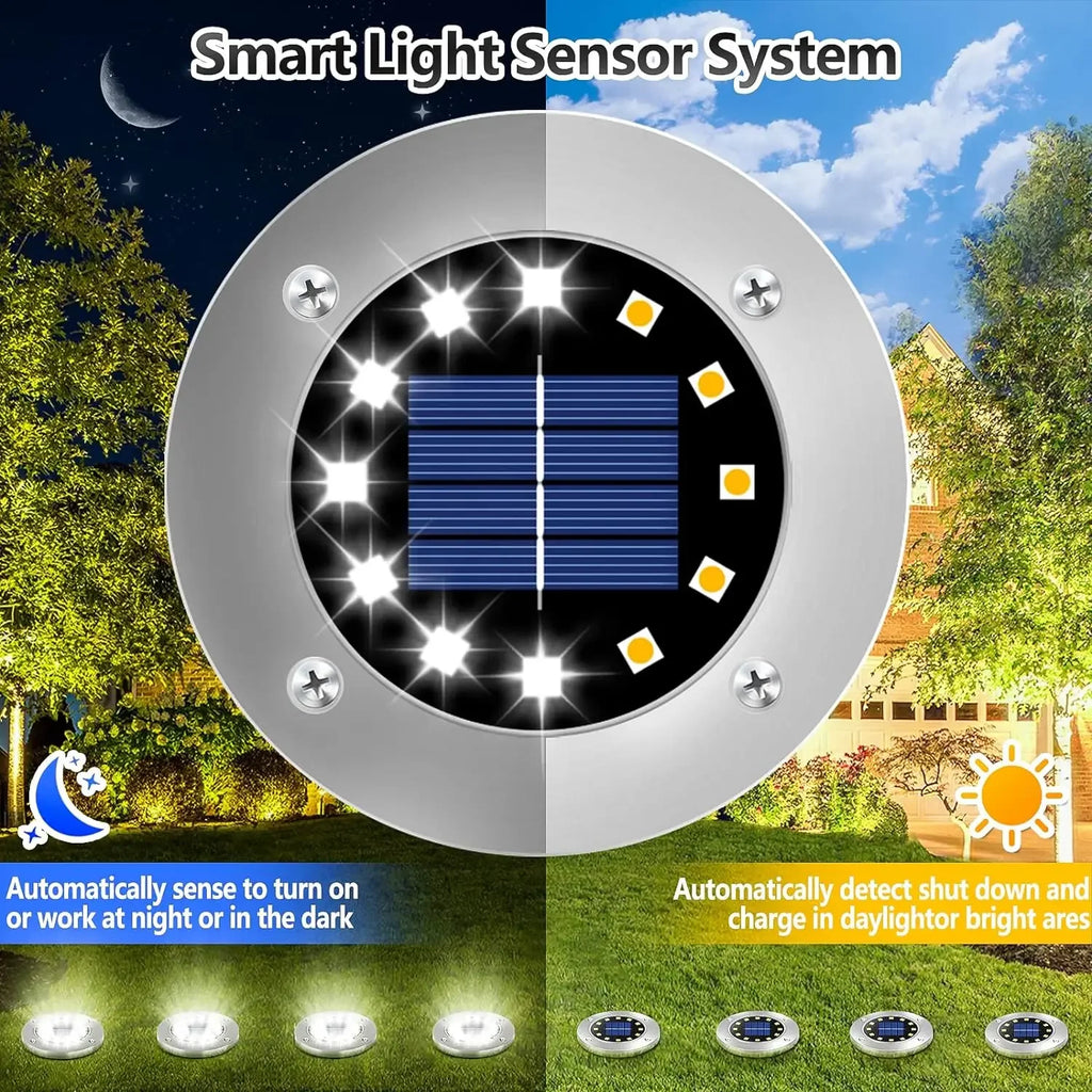 Luci Solari da Incasso a Terra – 12 LED per Giardino e Vialetti