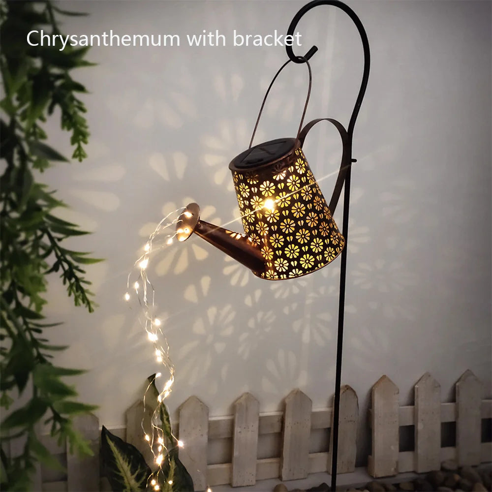 Annaffiatoio Solare Decorativo LED – Lampada da Giardino Effetto Cascata