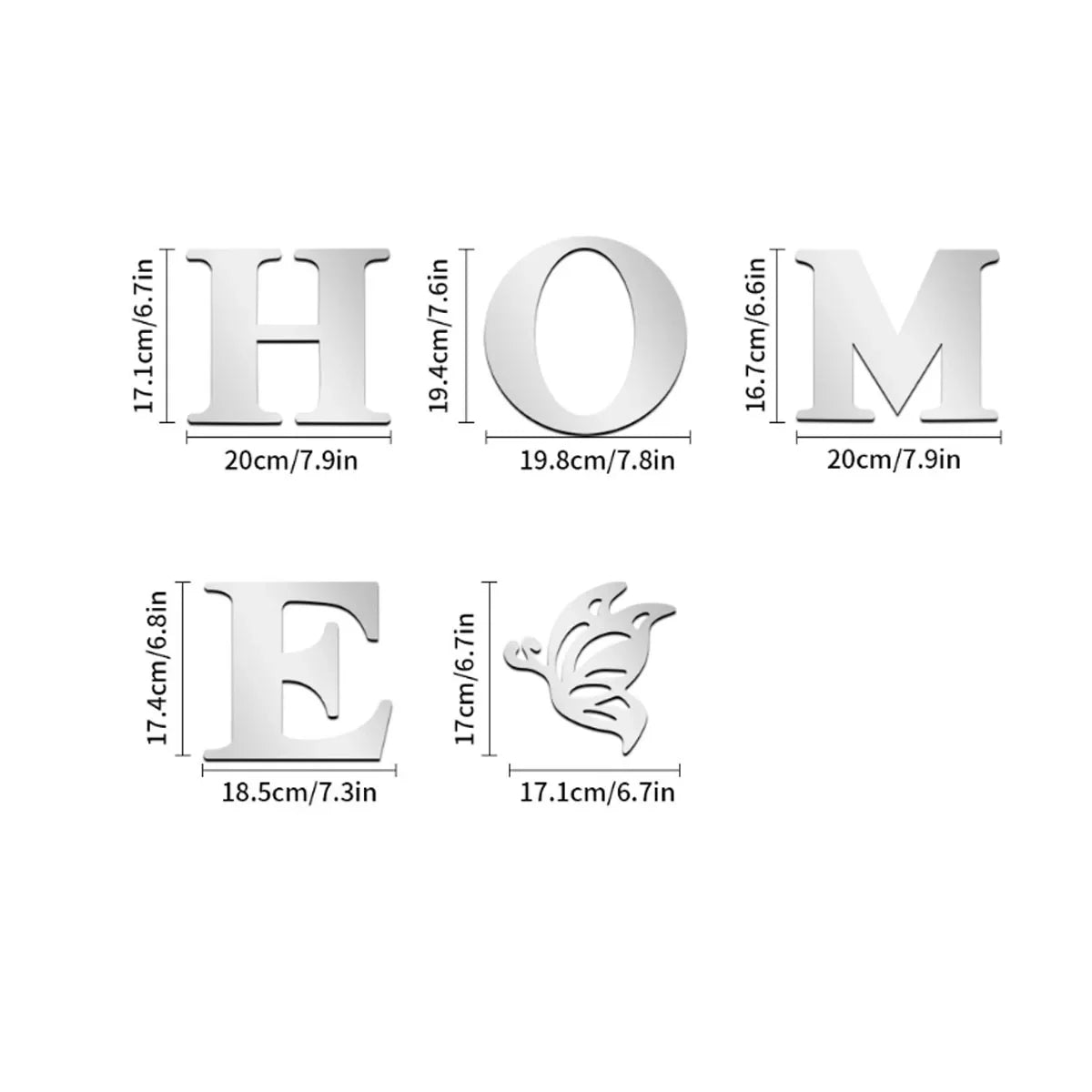 Sticker da Parete 3D “HOME” – Decorazione Effetto Specchio