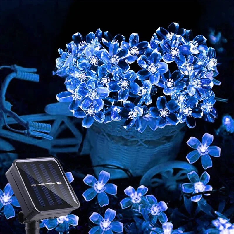 🌸 Luci Solari a Forma di Fiori – Catena Luminosa Decorativa da Giardino