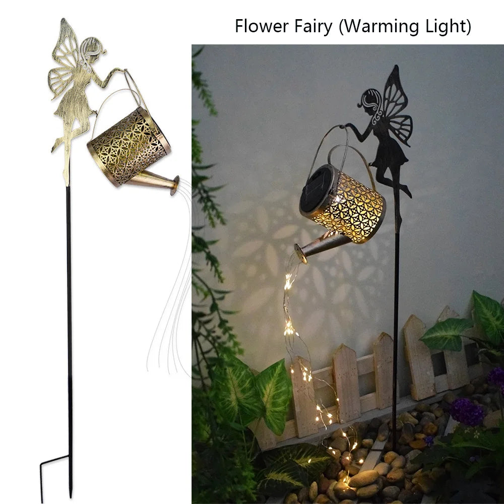 Annaffiatoio Solare Decorativo LED – Lampada da Giardino Effetto Cascata