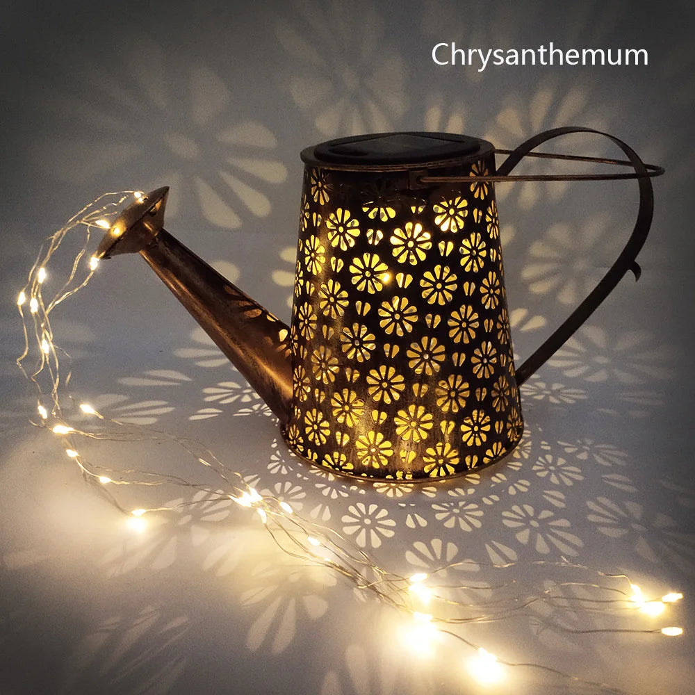 Annaffiatoio Solare Decorativo LED – Lampada da Giardino Effetto Cascata