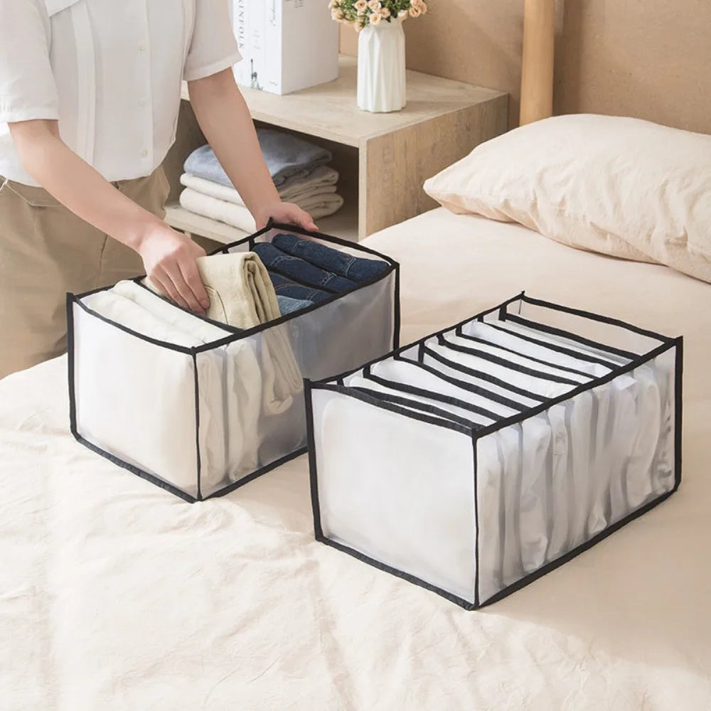 Organizer per Jeans e Vestiti – Box Salvaspazio per Armadio e Cassetti