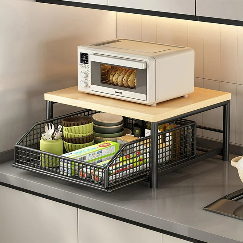 Organizer Cucina Salvaspazio Multiuso – Ripiano per Microonde e Accessori