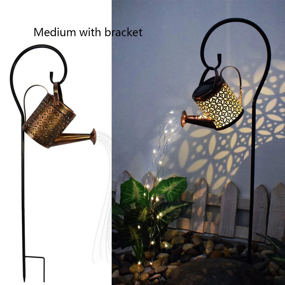 Annaffiatoio Solare Decorativo LED – Lampada da Giardino Effetto Cascata