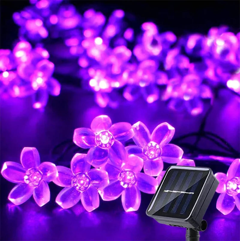 🌸 Luci Solari a Forma di Fiori – Catena Luminosa Decorativa da Giardino
