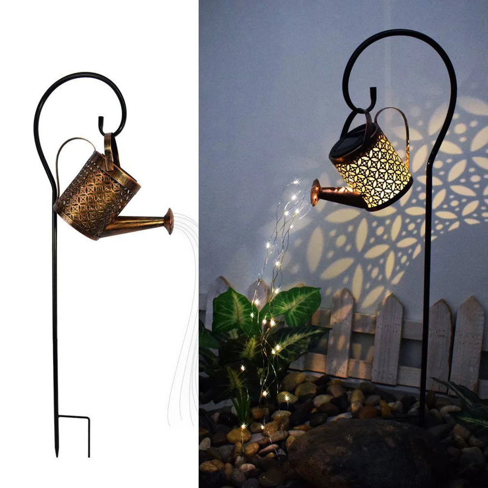 Annaffiatoio Solare Decorativo LED – Lampada da Giardino Effetto Cascata