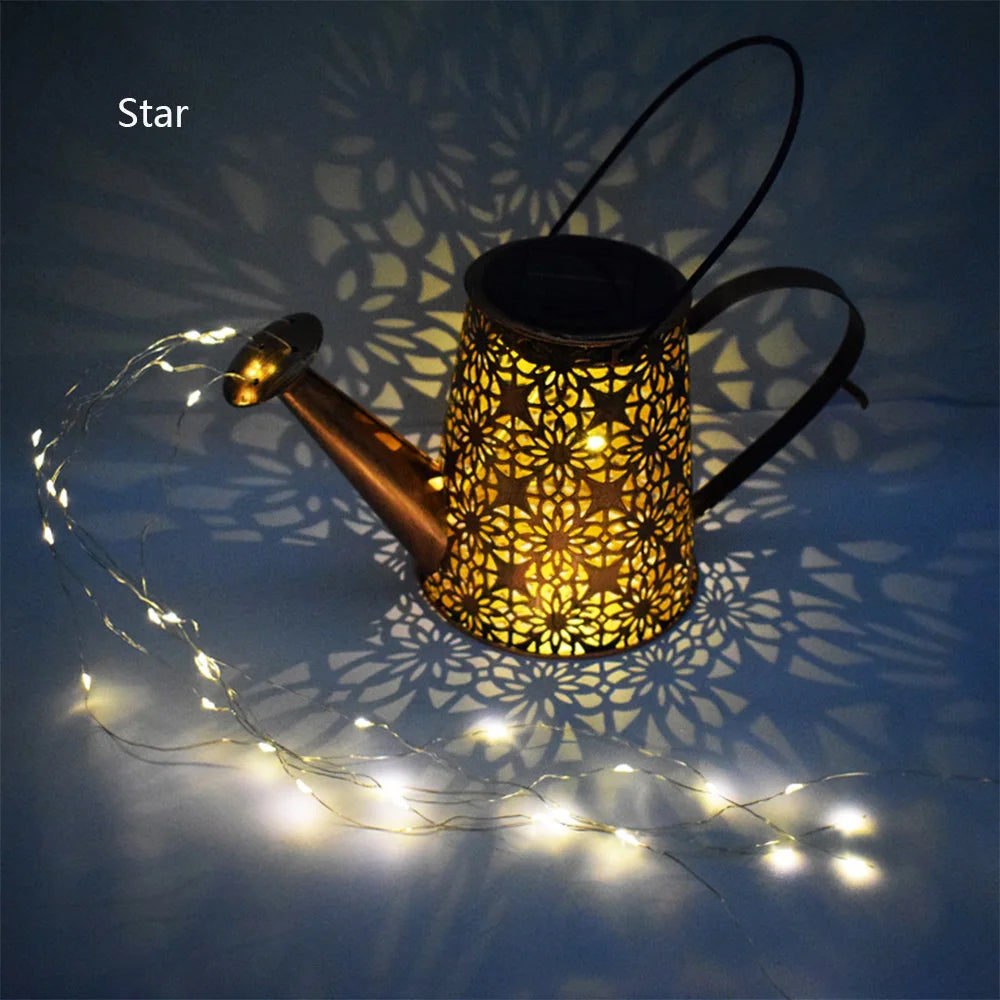 Annaffiatoio Solare Decorativo LED – Lampada da Giardino Effetto Cascata