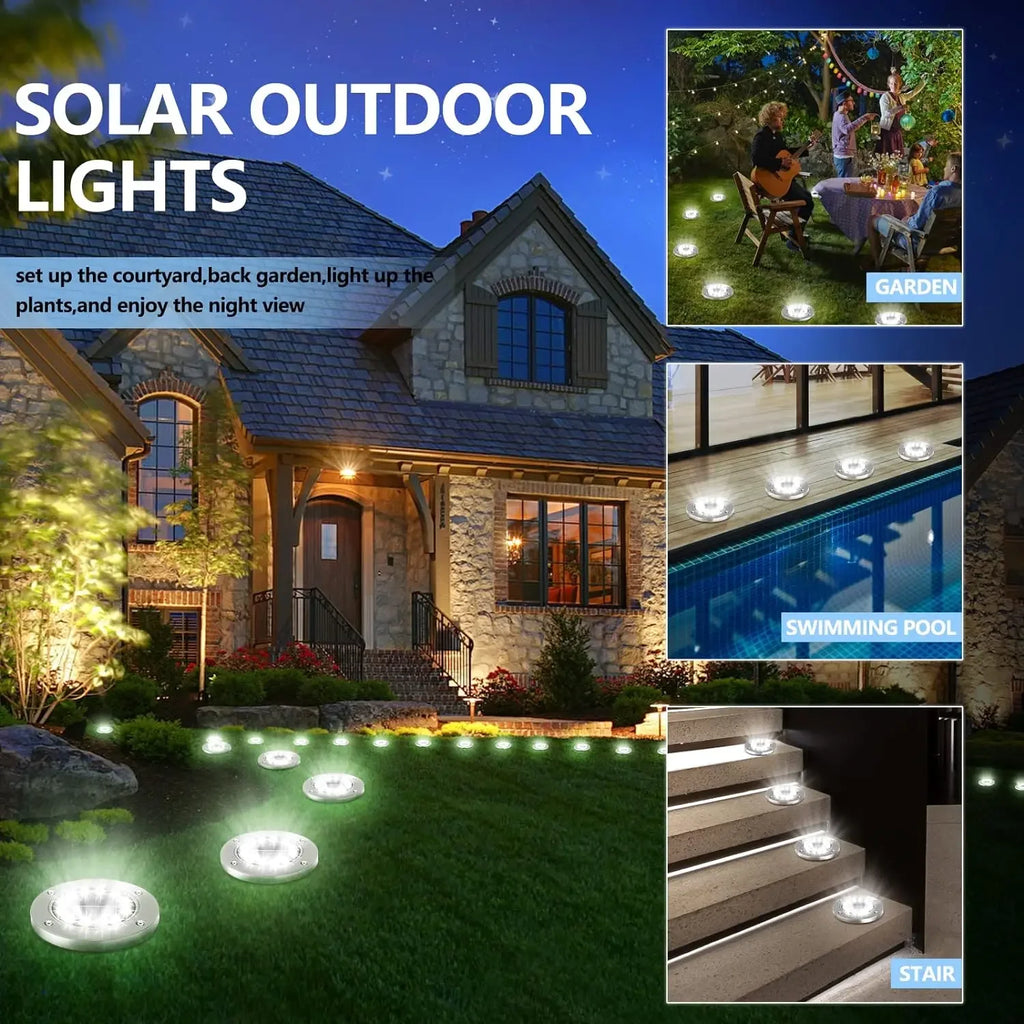 Luci Solari da Incasso a Terra – 12 LED per Giardino e Vialetti