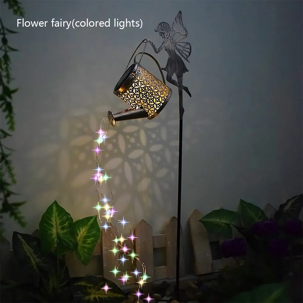 Annaffiatoio Solare Decorativo LED – Lampada da Giardino Effetto Cascata