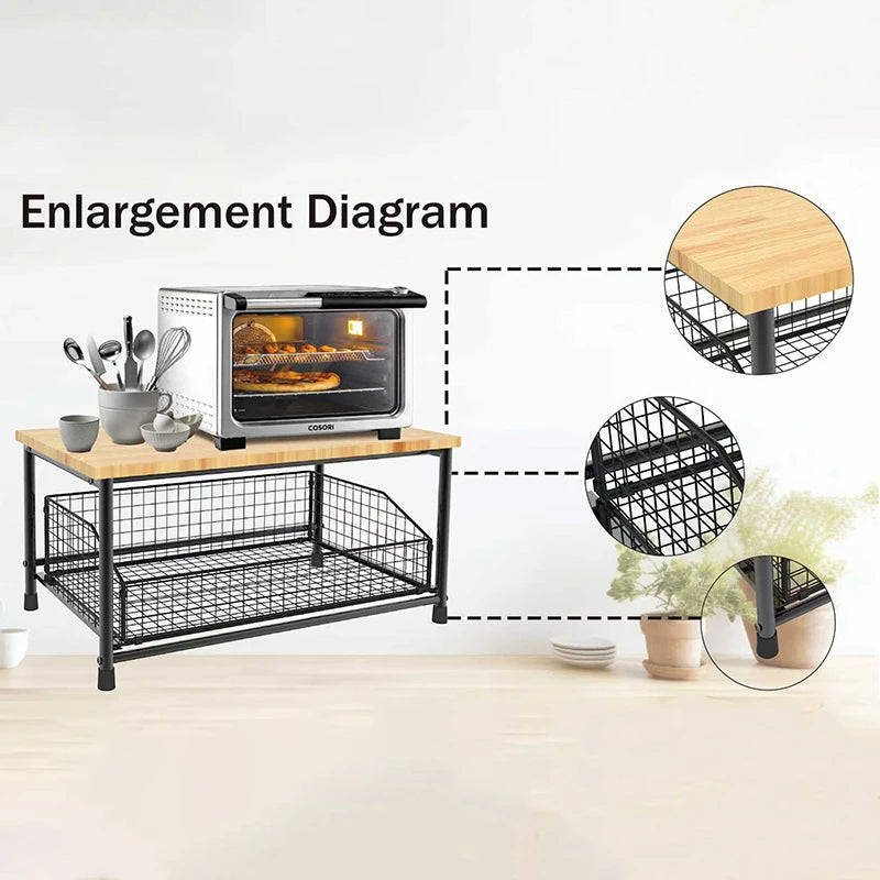 Organizer Cucina Salvaspazio Multiuso – Ripiano per Microonde e Accessori