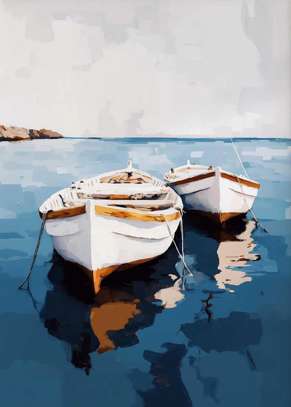 Italy Mediterranean  Santorini Coastal Boat Door Village Greece Canvas Painting Poster Print Wall Art for Living Room Home Decor