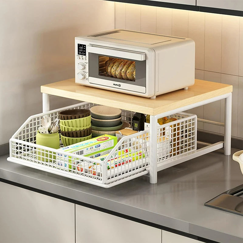 Organizer Cucina Salvaspazio Multiuso – Ripiano per Microonde e Accessori