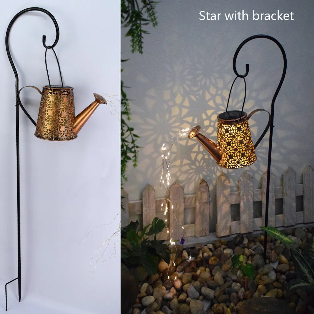 Annaffiatoio Solare Decorativo LED – Lampada da Giardino Effetto Cascata